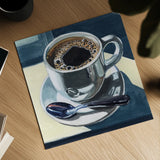 Dusk Dinner Coffee by Kate Jarvik Birch. Shown as a detailed flat fine art print, highlighting archival giclee quality. Available as an archival giclee rolled canvas, fine art paper, or poster print. SKU 99557a.