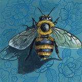 Eavesdropping Bee by Kate Jarvik Birch. SKU 98616a. Archival Giclee Fine art print for wall decor.