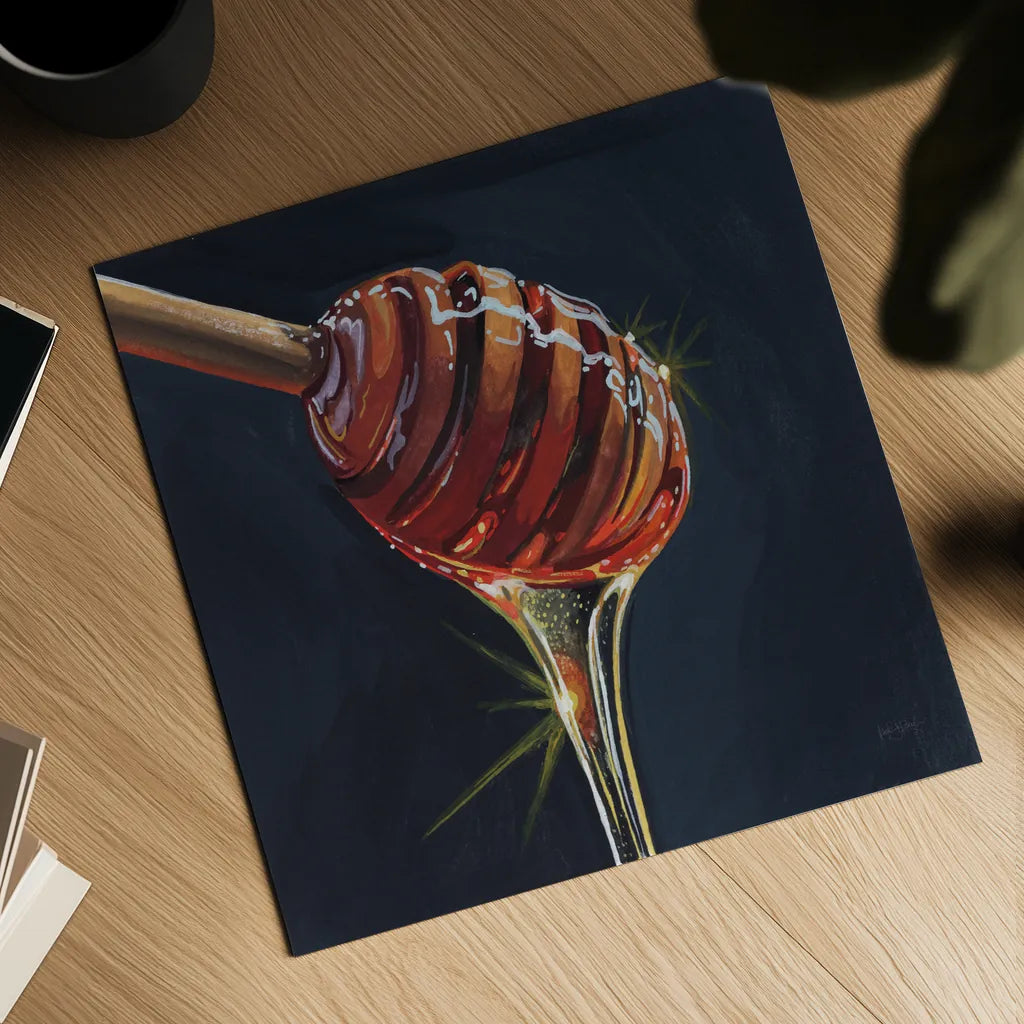 Fresh From The Hive by Kate Jarvik Birch. Shown as a detailed flat fine art print, highlighting archival giclee quality. Available as an archival giclee rolled canvas, fine art paper, or poster print. SKU 102967a.