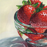Glass Bowl Of Strawberries by Kate Jarvik Birch. SKU 101992a. Archival Giclee Fine art print for wall decor.