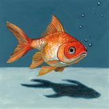 Goldfish Chillin by Kate Jarvik Birch. SKU 98600a. Archival Giclee Fine art print for wall decor.