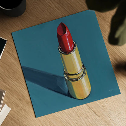 Lipstick Study by Kate Jarvik Birch. Shown as a detailed flat fine art print, highlighting archival giclee quality. Available as an archival giclee rolled canvas, fine art paper, or poster print. SKU 98590a.