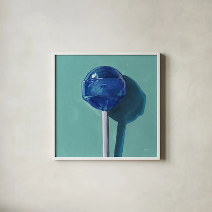 Lollipop Study I by Kate Jarvik Birch. Shown in a crisp white glass frame for a clean and minimalist style. Available as an archival giclee rolled canvas, fine art paper, or poster print. SKU 100961a.