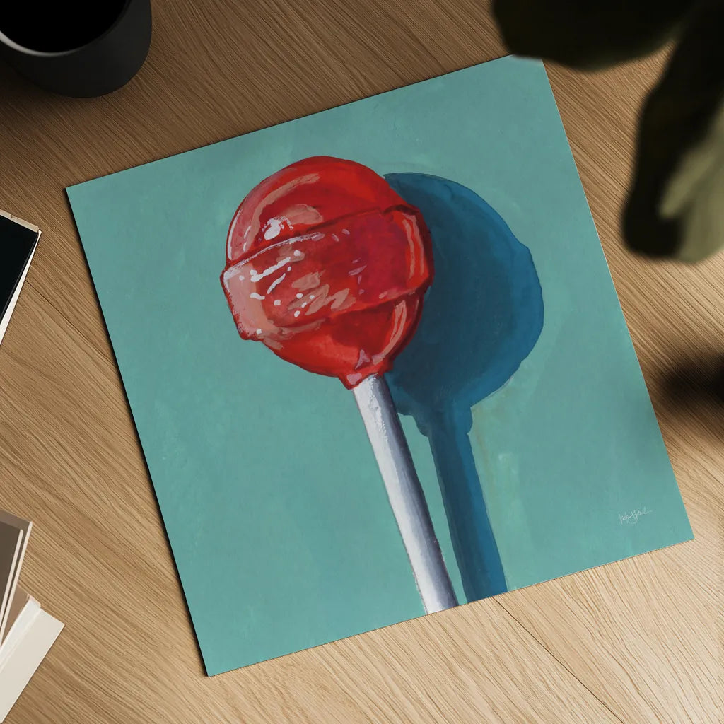 Lollipop Study II by Kate Jarvik Birch. Shown as a detailed flat fine art print, highlighting archival giclee quality. Available as an archival giclee rolled canvas, fine art paper, or poster print. SKU 100962a.