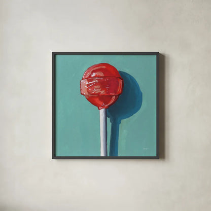 Lollipop Study II by Kate Jarvik Birch. Shown in a sleek black glass frame for a contemporary gallery look. Available as an archival giclee rolled canvas, fine art paper, or poster print. SKU 100962a.