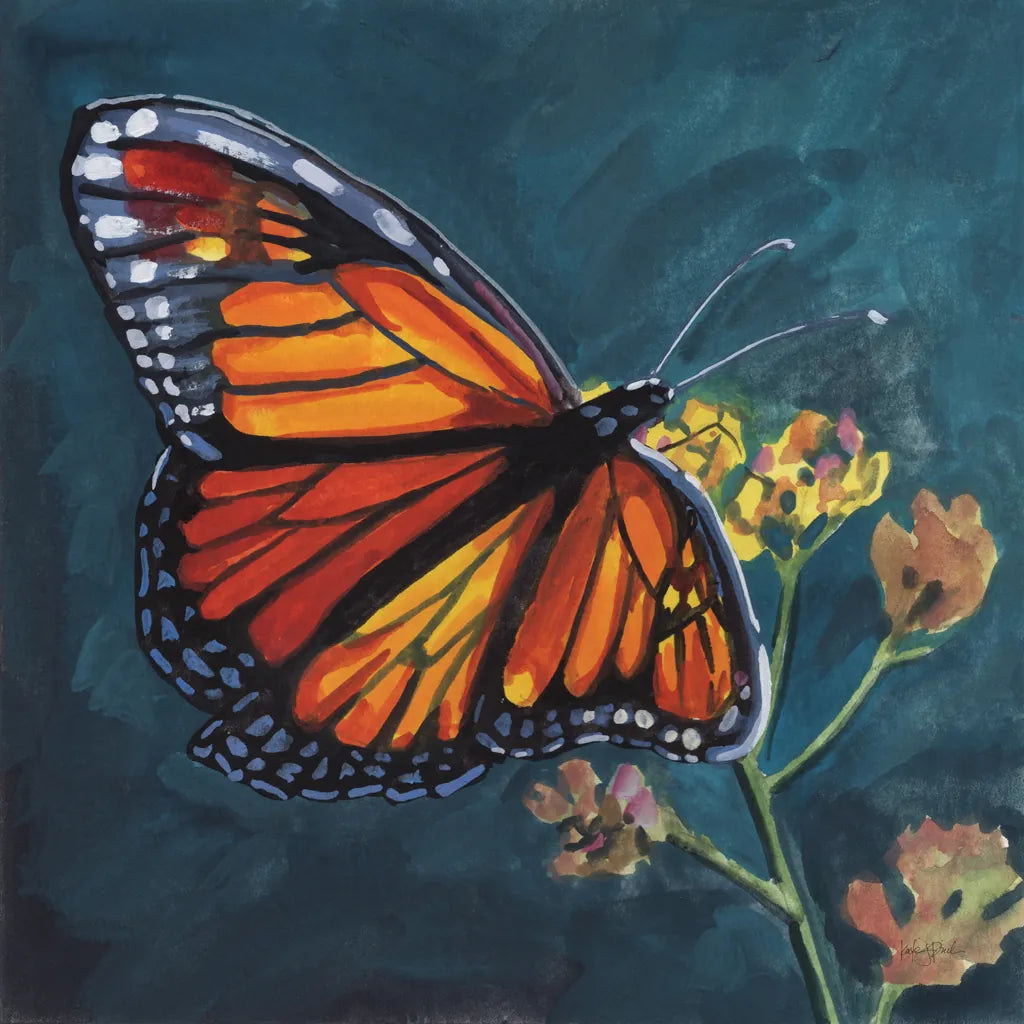Monarch Feeding by Kate Jarvik Birch. SKU 99787a. Archival Giclee Fine art print for wall decor.