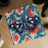 Moth on Beautiful Wall by Kate Jarvik Birch. Shown as a detailed flat fine art print, highlighting archival giclee quality. Available as an archival giclee rolled canvas, fine art paper, or poster print. SKU 98586a.