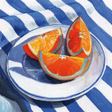 Orange Slices on A Plate by Kate Jarvik Birch. SKU 104889a. Archival Giclee Fine art print for wall decor.