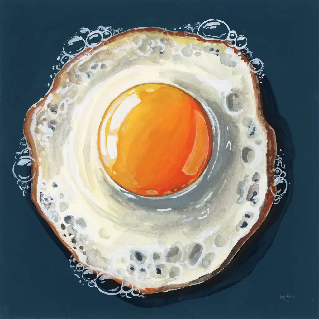 Perfect Fried Egg by Kate Jarvik Birch. SKU 98602a. Archival Giclee Fine art print for wall decor.