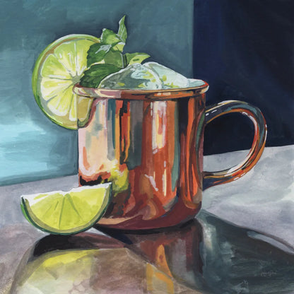 Perfect Moscow Mule Cocktail by Kate Jarvik Birch. SKU 102972a. Archival Giclee Fine art print for wall decor.