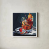 Perfect Old Fashioned by Kate Jarvik Birch. Shown in a crisp white glass frame for a clean and minimalist style. Available as an archival giclee rolled canvas, fine art paper, or poster print. SKU 104254a.