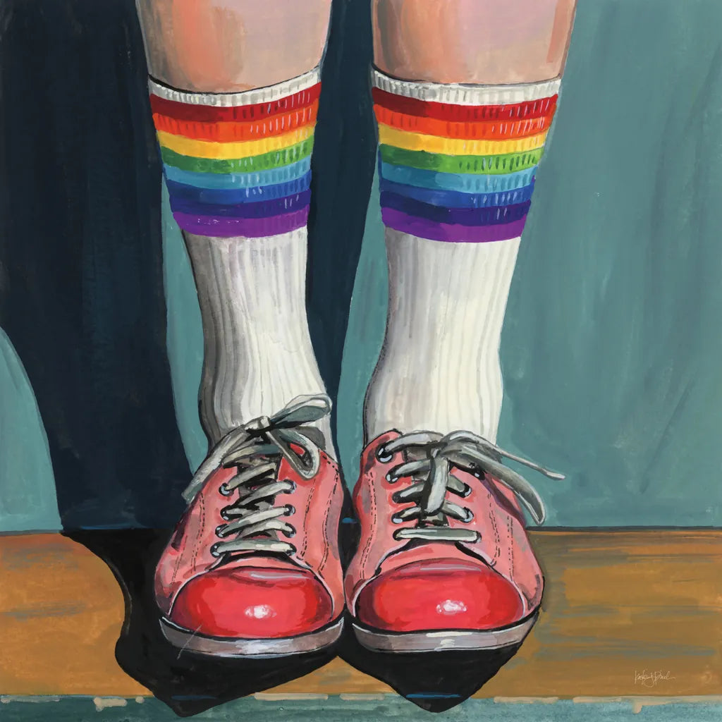 Rainbow Socks by Kate Jarvik Birch. SKU 99683a. Archival Giclee Fine art print for wall decor.