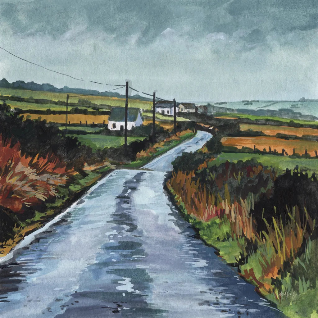 Rainy Back Road by Kate Jarvik Birch. SKU 100956a. Archival Giclee Fine art print for wall decor.