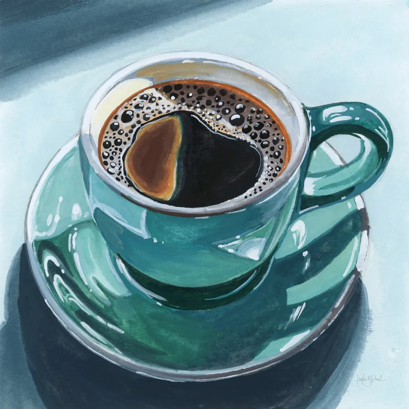 Reflections of a Morning Coffee by Kate Jarvik Birch. SKU 99694a. Archival Giclee Fine art print for wall decor.