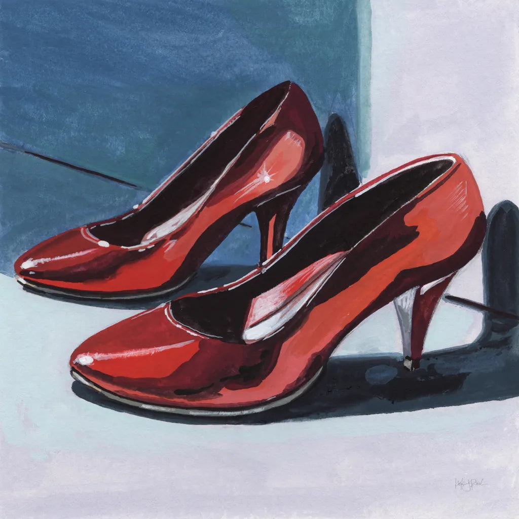 Shiny New Shoes by Kate Jarvik Birch. SKU 99774a. Archival Giclee Fine art print for wall decor.