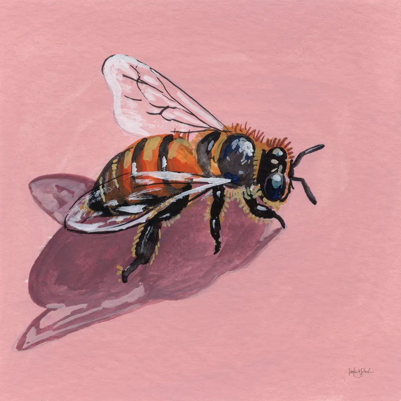 Simple Little Bee by Kate Jarvik Birch. SKU 101983a. Archival Giclee Fine art print for wall decor.