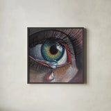 Single Teardrop by Kate Jarvik Birch. Shown in a sleek black glass frame for a contemporary gallery look. Available as an archival giclee rolled canvas, fine art paper, or poster print. SKU 100951a.