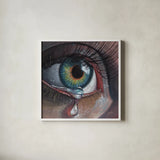 Single Teardrop by Kate Jarvik Birch. Shown in a crisp white glass frame for a clean and minimalist style. Available as an archival giclee rolled canvas, fine art paper, or poster print. SKU 100951a.