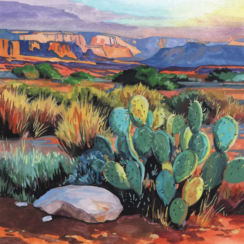 Southwest Evening by Kate Jarvik Birch. SKU 104542a. Archival Giclee Fine art print for wall decor.