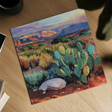 Southwest Evening by Kate Jarvik Birch. Shown as a detailed flat fine art print, highlighting archival giclee quality. Available as an archival giclee rolled canvas, fine art paper, or poster print. SKU 104542a.
