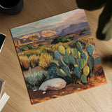 Southwest Evening v2 by Kate Jarvik Birch. Shown as a detailed flat fine art print, highlighting archival giclee quality. Available as an archival giclee rolled canvas, fine art paper, or poster print. SKU 104541a.