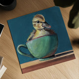 Springtime Cup of Cuteness II by Kate Jarvik Birch. Shown as a detailed flat fine art print, highlighting archival giclee quality. Available as an archival giclee rolled canvas, fine art paper, or poster print. SKU 101157a.