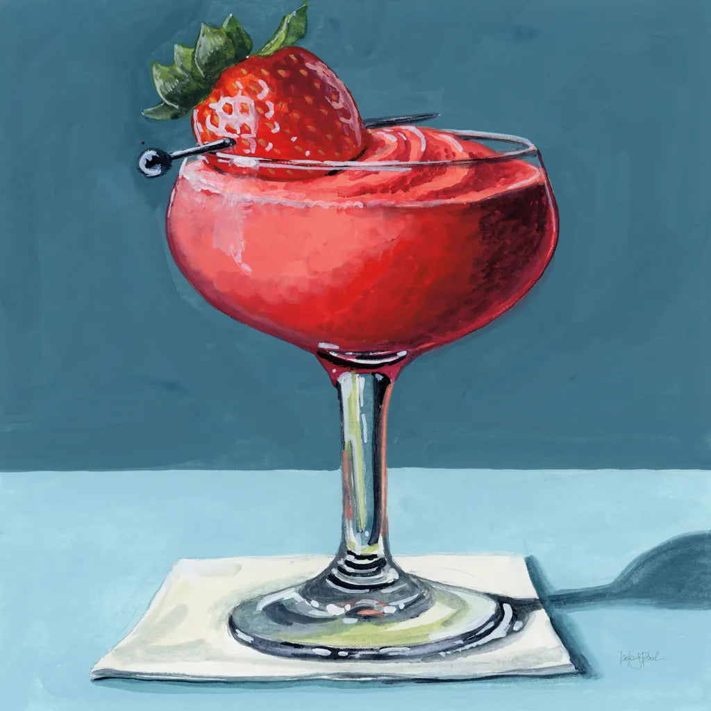 Strawberry Daquori by Kate Jarvik Birch. SKU 98614a. Archival Giclee Fine art print for wall decor.