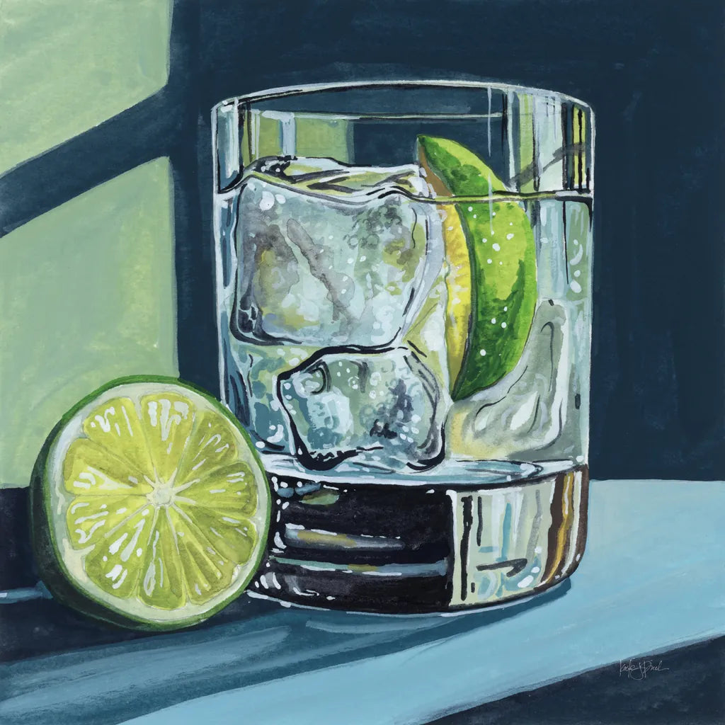 Strong Gin and Tonic II by Kate Jarvik Birch. SKU 98622a. Archival Giclee Fine art print for wall decor.