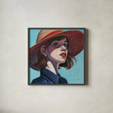 Sunny Summer Day Out by Kate Jarvik Birch. Shown in a sleek black glass frame for a contemporary gallery look. Available as an archival giclee rolled canvas, fine art paper, or poster print. SKU 101990a.