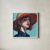 Sunny Summer Day Out by Kate Jarvik Birch. Shown in a crisp white glass frame for a clean and minimalist style. Available as an archival giclee rolled canvas, fine art paper, or poster print. SKU 101990a.