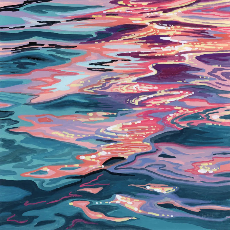 Sunset Reflections on Water by Kate Jarvik Birch. SKU 99554a. Archival Giclee Fine art print for wall decor.