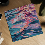 Sunset Reflections on Water by Kate Jarvik Birch. Shown as a detailed flat fine art print, highlighting archival giclee quality. Available as an archival giclee rolled canvas, fine art paper, or poster print. SKU 99554a.