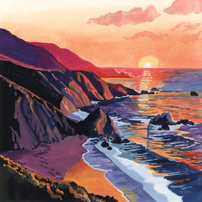 Sunset on The Sandy Dune by Kate Jarvik Birch. SKU 99559a. Archival Giclee Fine art print for wall decor.