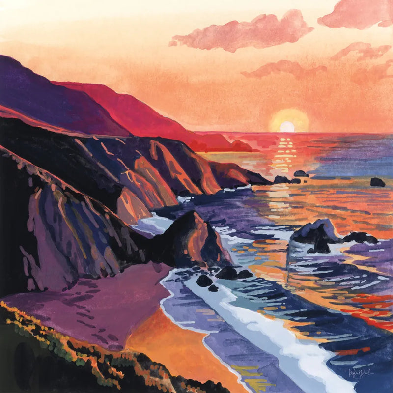 Sunset on The Sandy Dune by Kate Jarvik Birch. SKU 99559a. Archival Giclee Fine art print for wall decor.
