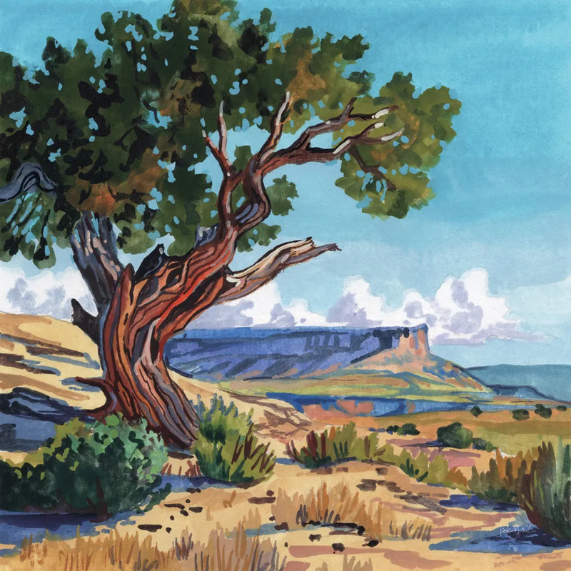The Wind Shapes The Tree by Kate Jarvik Birch. SKU 102970a. Archival Giclee Fine art print for wall decor.