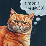 Thought Bubble Sassy Cat by Kate Jarvik Birch. SKU 102910a. Archival Giclee Fine art print for wall decor.