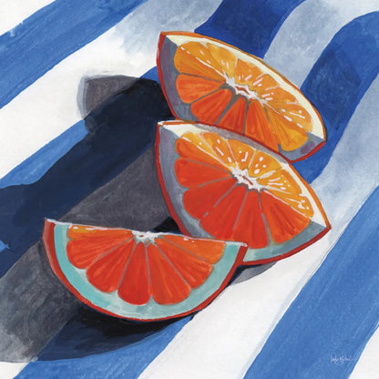 Three Citrus Slices by Kate Jarvik Birch. SKU 100964a. Archival Giclee Fine art print for wall decor.