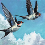 Two Birds in The Clouds by Kate Jarvik Birch. SKU 99769a. Archival Giclee Fine art print for wall decor.