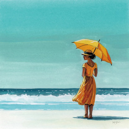 Umbrella at the Beach by Kate Jarvik Birch. SKU 100959a. Archival Giclee Fine art print for wall decor.