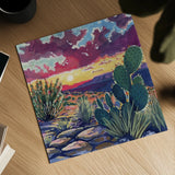 Warm Southwestern Sunset by Kate Jarvik Birch. Shown as a detailed flat fine art print, highlighting archival giclee quality. Available as an archival giclee rolled canvas, fine art paper, or poster print. SKU 98541a.