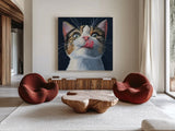 When The Treats Come Out by Kate Jarvik Birch. Shown as extra-large giant wall art in a modern living room. Available as an archival giclee rolled canvas, fine art paper, or poster print. SKU 99689a.