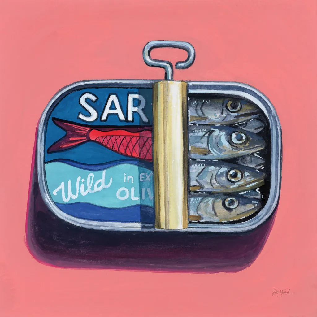Wild Sardines by Kate Jarvik Birch. SKU 98542a. Archival Giclee Fine art print for wall decor.