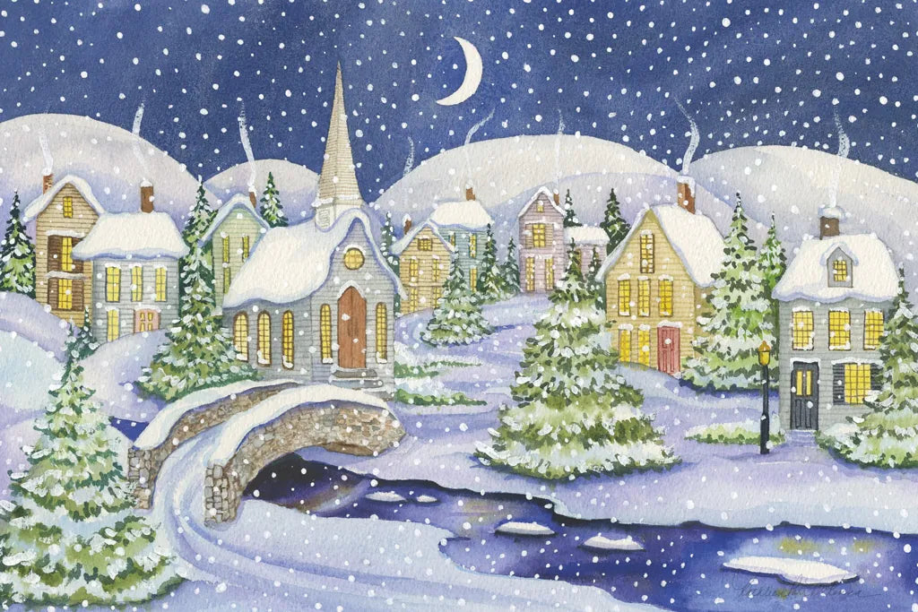 All is Calm All is Bright by Kathleen Parr McKenna. SKU 70569i. Archival Giclee Fine art print for wall decor.