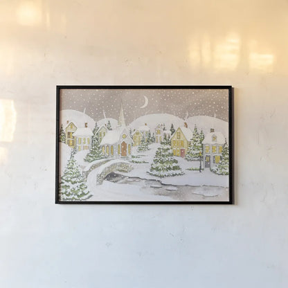 All is Calm All is Bright Light by Kathleen Parr McKenna. shown as a paper print in a black flame. Available as a archival giclee rolled canvas, fine art paper, or poster print. SKU 70571i.