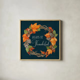 Autumn Splendor III by Kathleen Parr McKenna. Shown in a natural wood glass frame for a timeless modern aesthetic. Available as an archival giclee rolled canvas, fine art paper, or poster print. SKU 39586a.