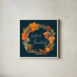 Autumn Splendor III by Kathleen Parr McKenna. Shown in a crisp white glass frame for a clean and minimalist style. Available as an archival giclee rolled canvas, fine art paper, or poster print. SKU 39586a.