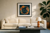 Autumn Splendor III by Kathleen Parr McKenna. Displayed in a glass frame with matte in a clean modern living room. Available as an archival giclee rolled canvas, fine art paper, or poster print. SKU 39586a.