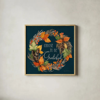 Autumn Splendor IV by Kathleen Parr McKenna. Shown in a natural wood glass frame for a timeless modern aesthetic. Available as an archival giclee rolled canvas, fine art paper, or poster print. SKU 39587a.