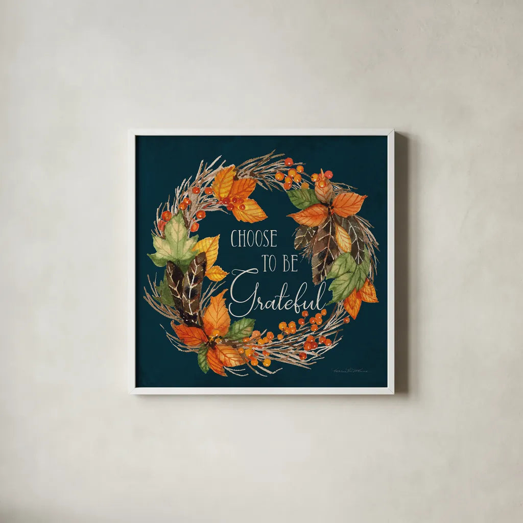 Autumn Splendor IV by Kathleen Parr McKenna. Shown in a crisp white glass frame for a clean and minimalist style. Available as an archival giclee rolled canvas, fine art paper, or poster print. SKU 39587a.