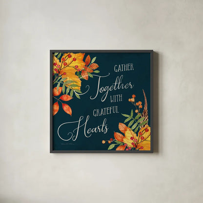 Autumn Splendor V by Kathleen Parr McKenna. Shown in a sleek black glass frame for a contemporary gallery look. Available as an archival giclee rolled canvas, fine art paper, or poster print. SKU 39588a.